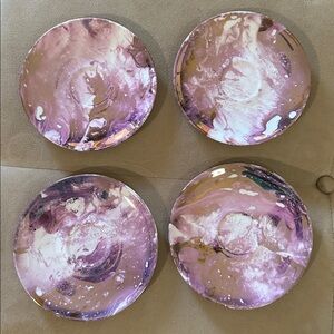 Sascha Brastoff Sacha Surf Ballet Pink Gold cup saucer Plate